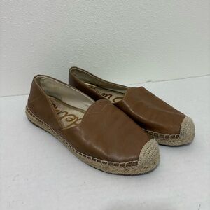 Women’s Sam Edelman Khloe Latte Tan Leather Espadrilles Shoes Size 8